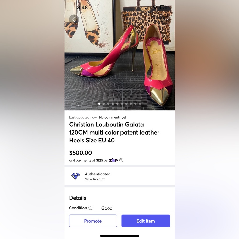 Christian Louboutin Galata 120CM multi color patent leather Heels Size EU 40 - Picture 12 of 12